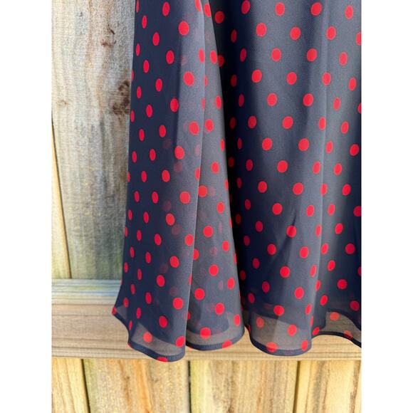 Vintage Red Dot Flare Midi Skirt - Picture 9 of 9